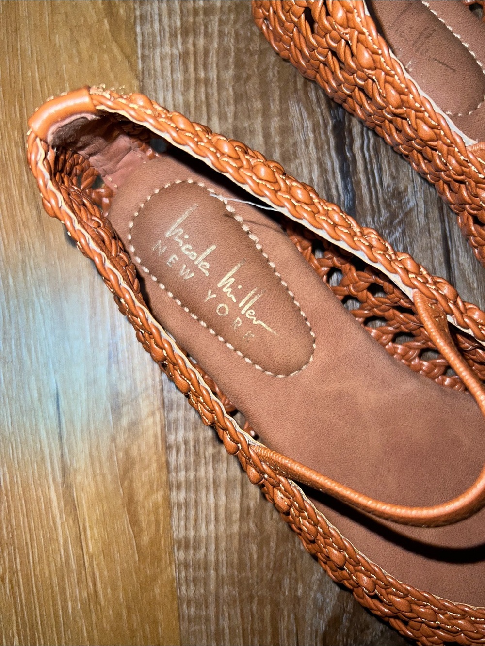 Nicole Miller Millie Round Closed Toe Mary Jane Ballet Flats - Tan, Size 7 - Picture 5 of 10